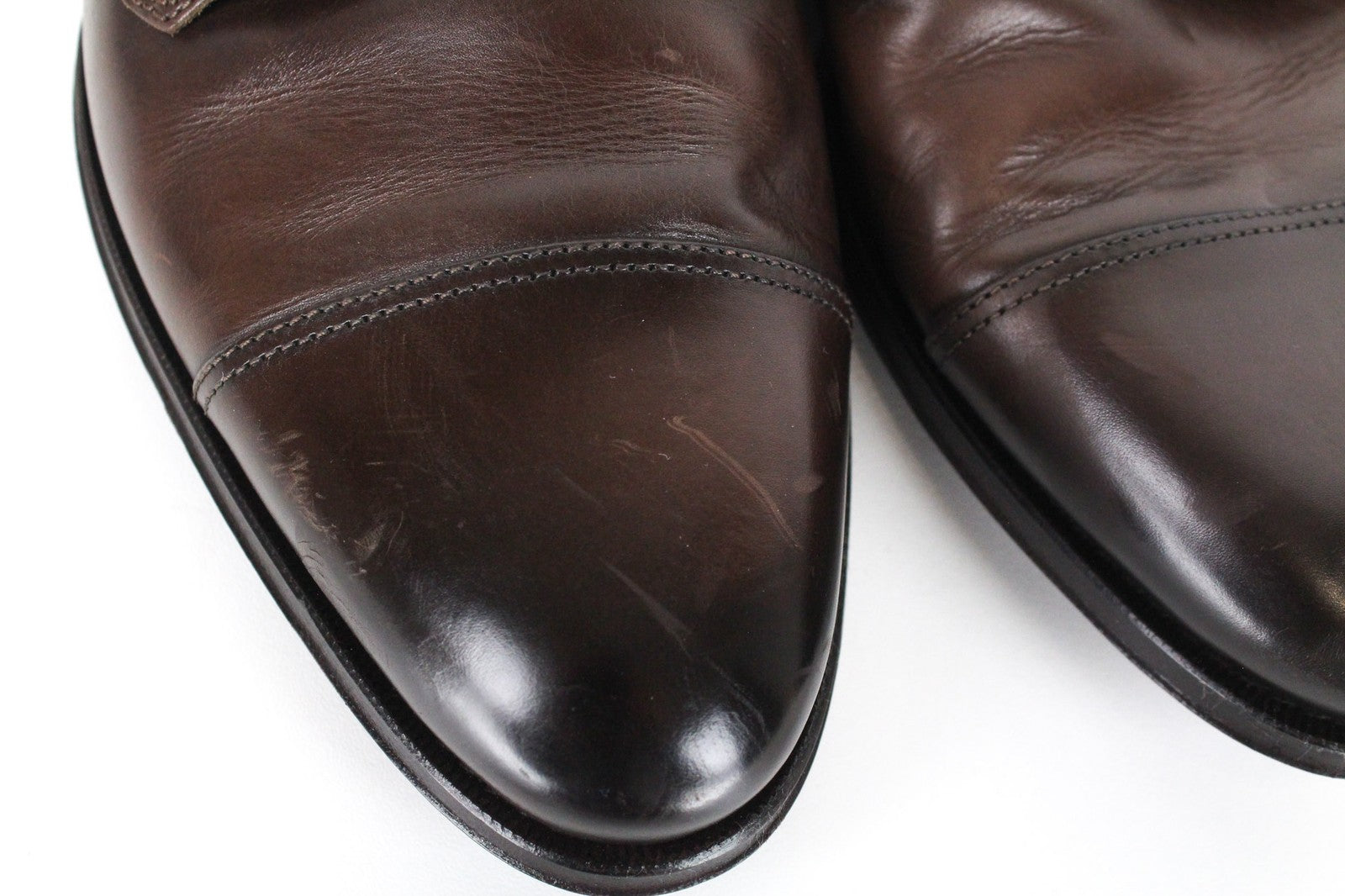 SUITSUPPLY Men Formal Shoes EU40.5 Brown Genuine Leather Double Buckle Classic