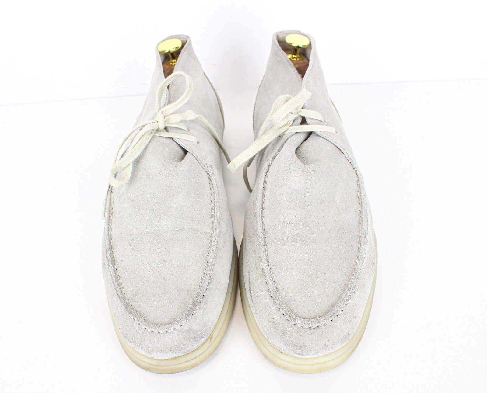 SUITSUPPLY Men Casual Shoes EU43 Light Grey Laced High-Top Leisure Suede