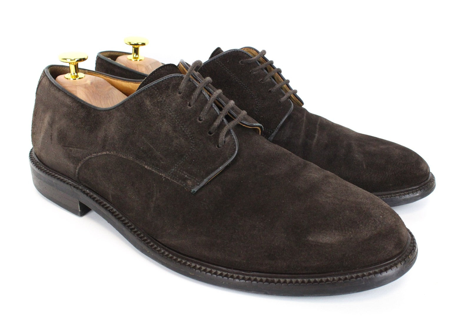 SUITSUPPLY Men Formal Shoes EU44 Brown Suede Low-Top Laced Suede Formal