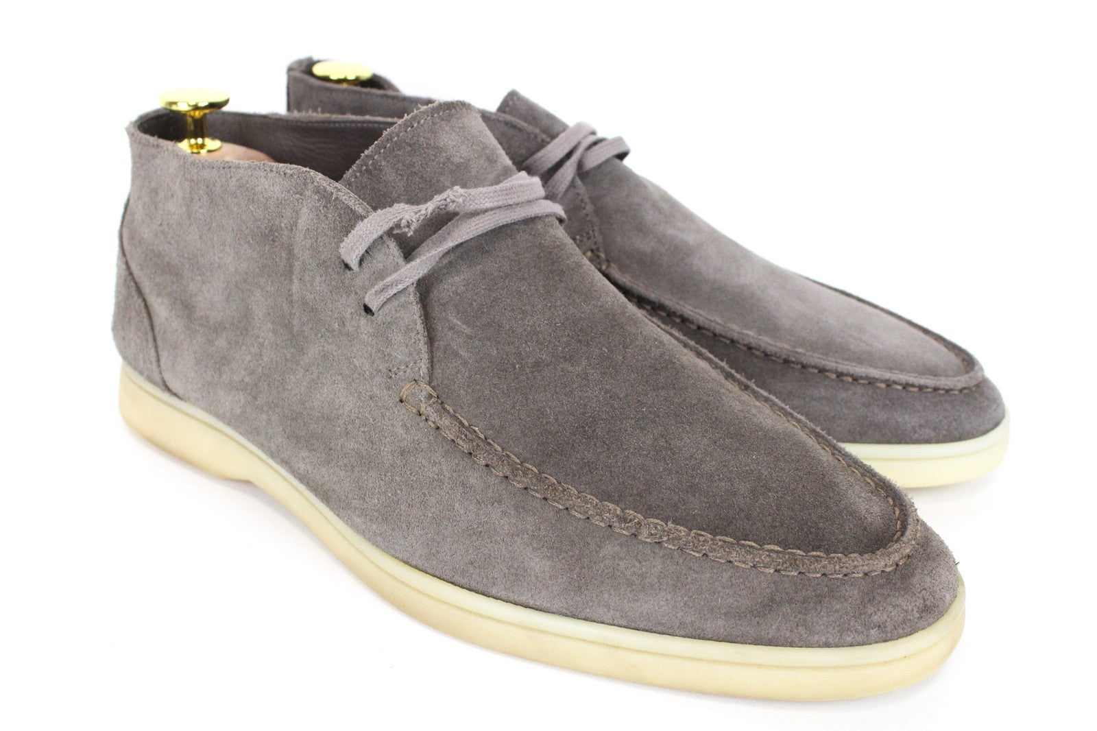 SUITSUPPLY Men Casual Shoes EU41 Grey Suede High-Top Laced Leisure