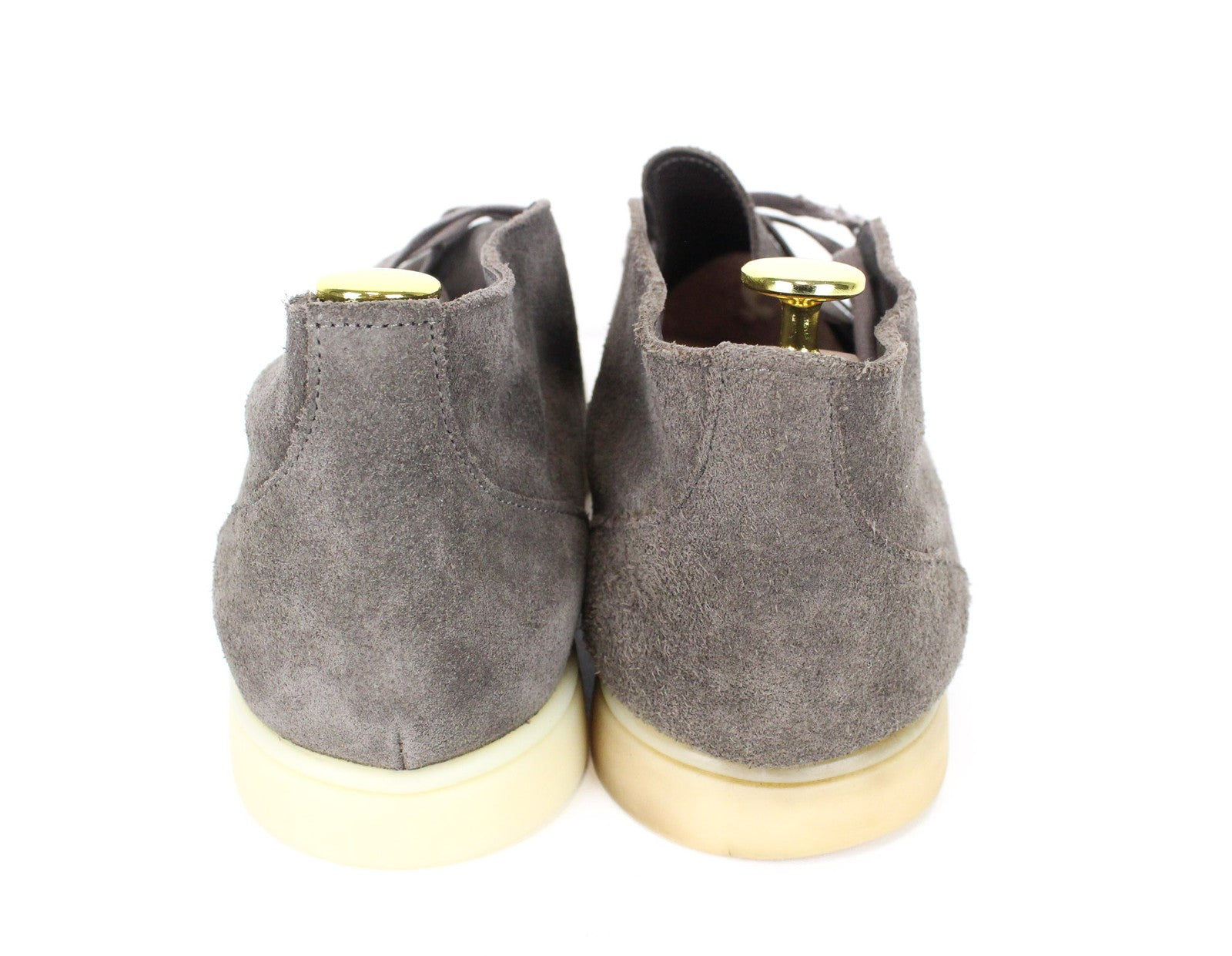 SUITSUPPLY Men Casual Shoes EU41 Grey Suede High-Top Laced Leisure