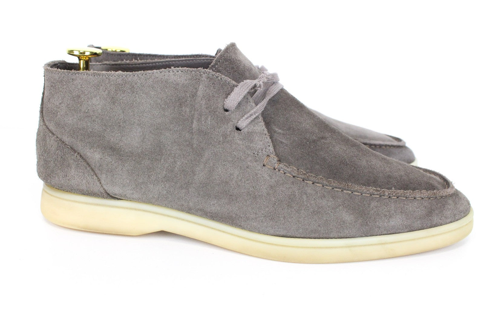 SUITSUPPLY Men Casual Shoes EU41 Grey Suede High-Top Laced Leisure