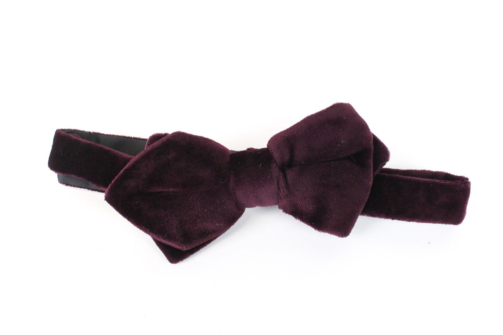 SUITSUPPLY Men Bow Tie OS Burgundy Formal Butterfly Velvet Cotton Self-Tie