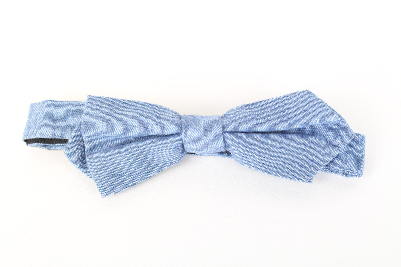 SUITSUPPLY Men Bow Tie One Size Light Blue Formal Butterfly Melange Pure Cotton