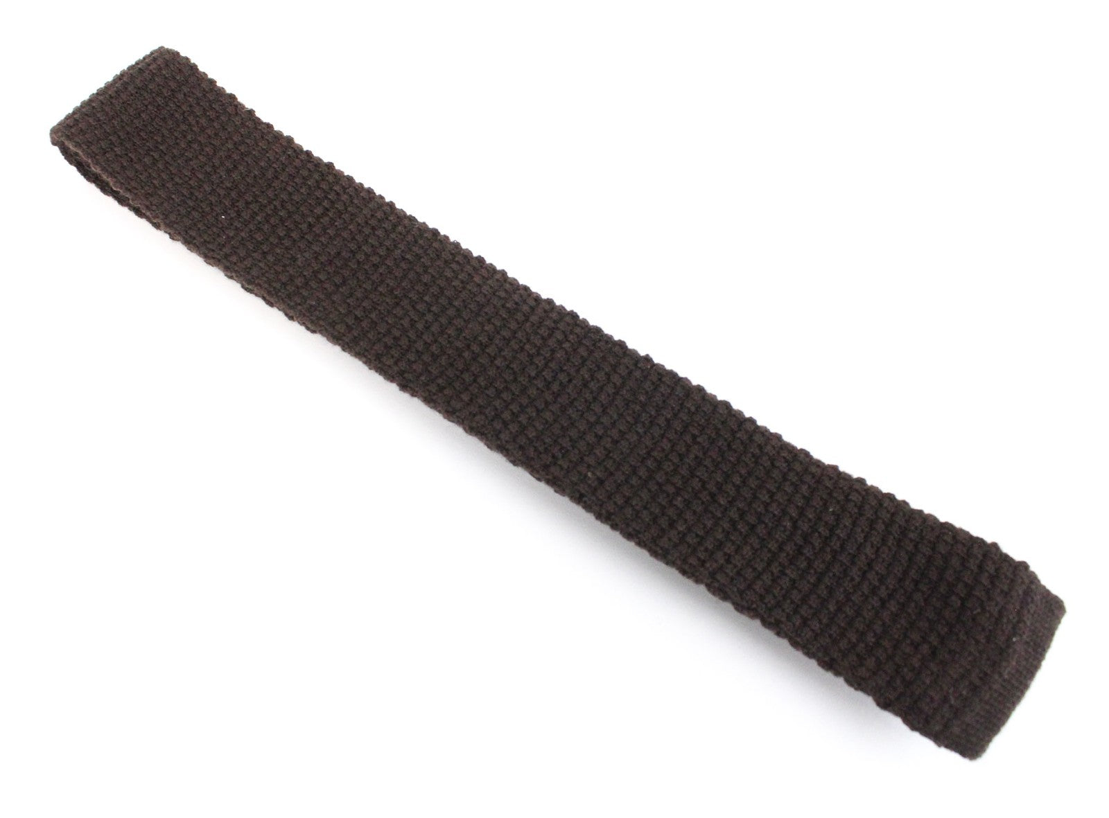 SUITSUPPLY Men Tie ~150 x 6 cm Dark Brown Formal Wool Classic Textured Skinny