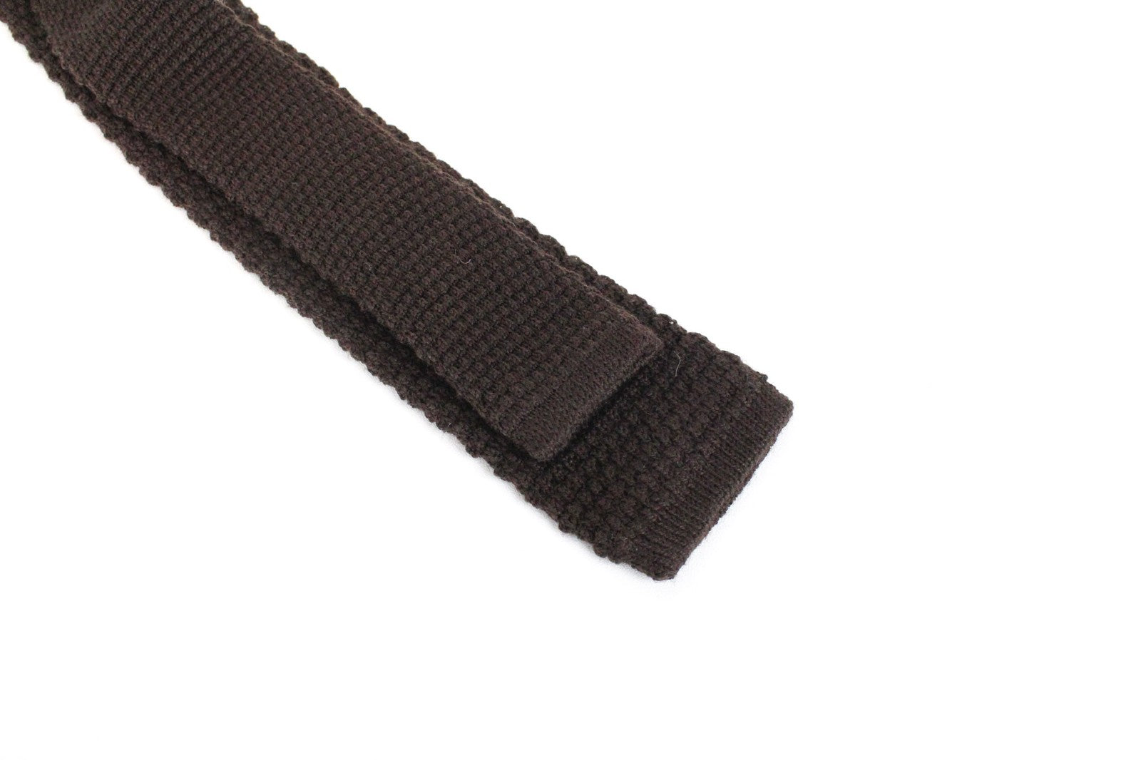 SUITSUPPLY Men Tie ~150 x 6 cm Dark Brown Formal Wool Classic Textured Skinny