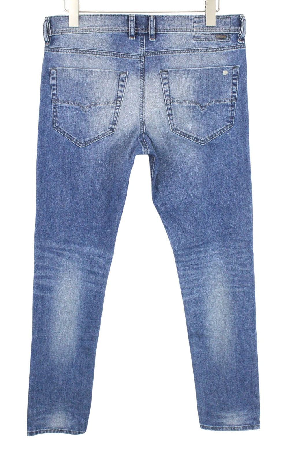 DIESEL Tepphar 0842H Men Jeans W33/L32 Blue Stretch Slim Carrot Cut Button-Fly
