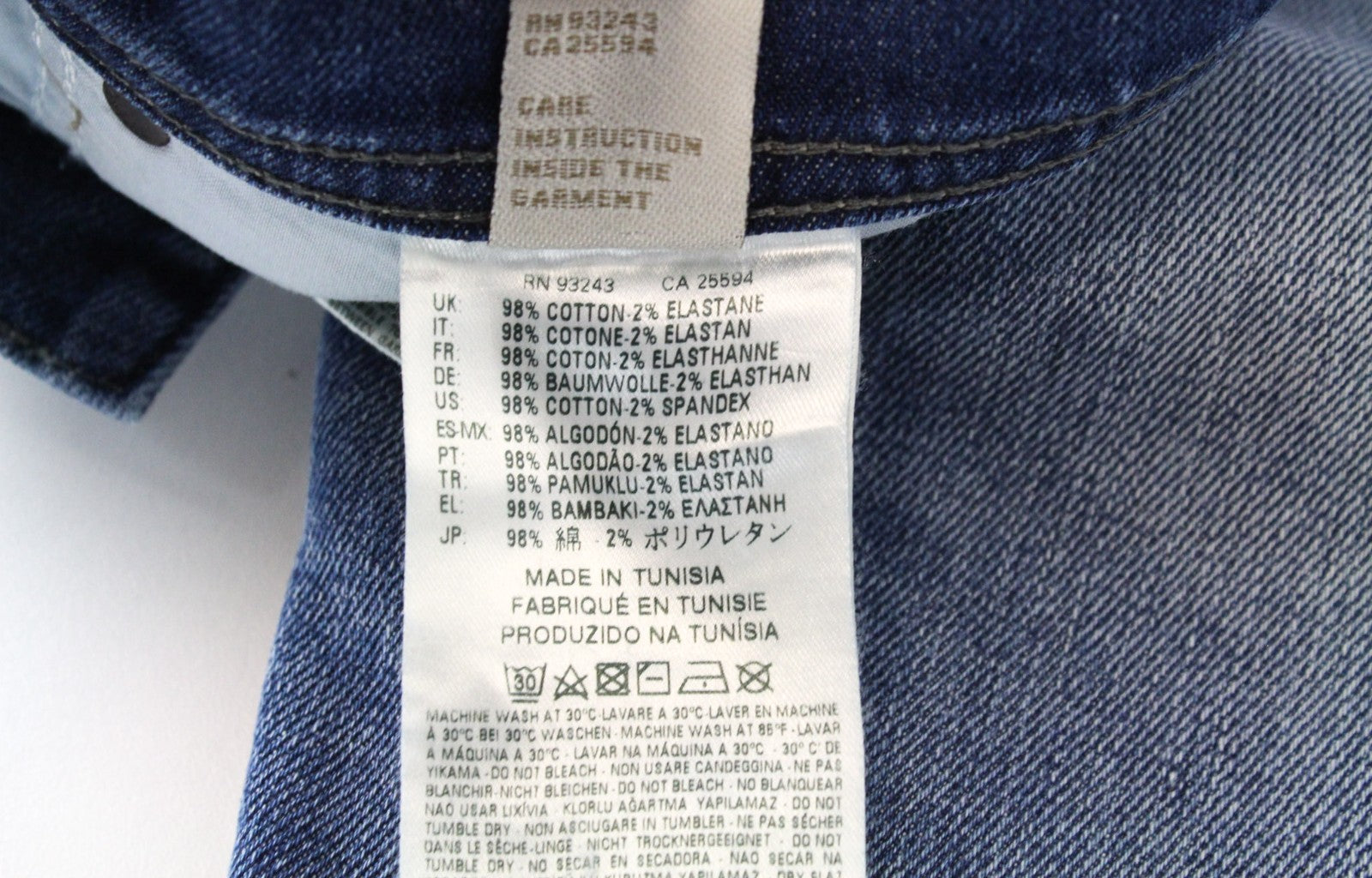 DIESEL Tepphar 0842H Men Jeans W33/L32 Blue Stretch Slim Carrot Cut Button-Fly
