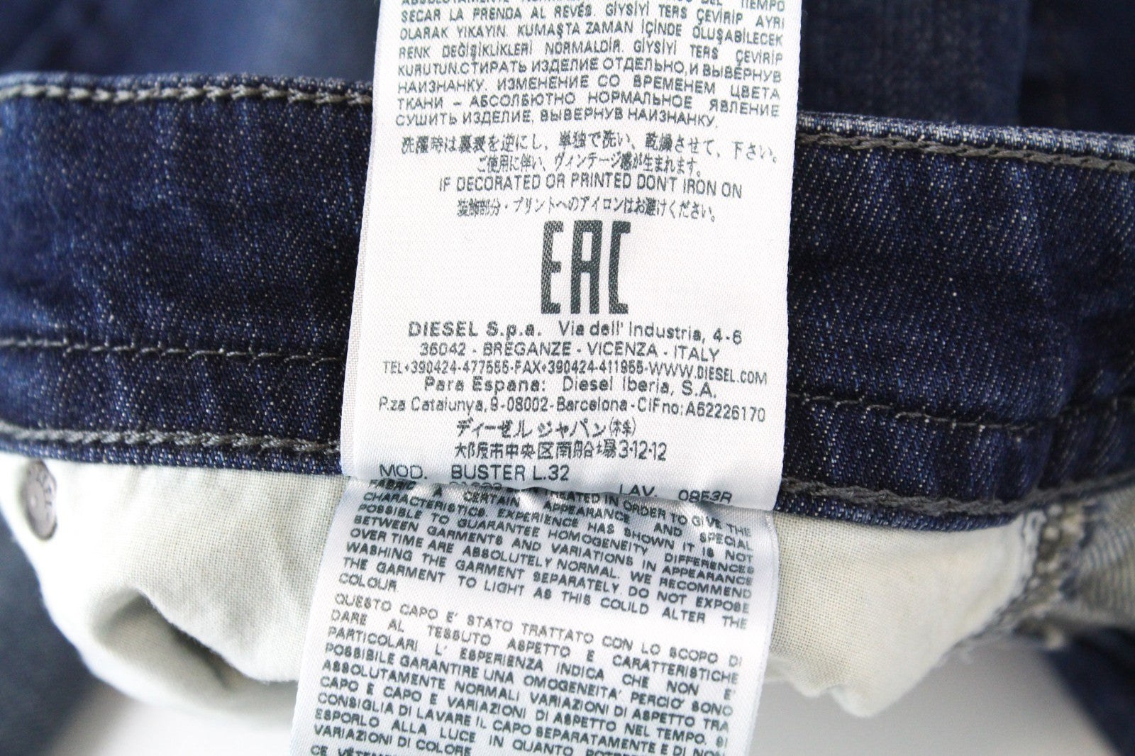 DIESEL Buster R853R Men Jeans W28/L32 Blue Stretch Regular Slim Tapered Cut