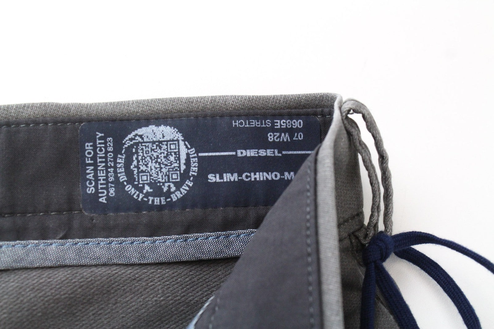 DIESEL Slim-Chino-M-NE 0685E Men Trousers W28 Grey Stretch Jogg Sweat Slim Cut