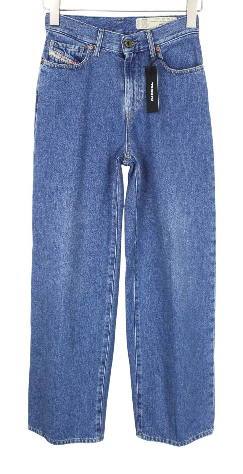 DIESEL Widee 080AN Women Jeans W24/L32 Blue Stretch Regular Straight