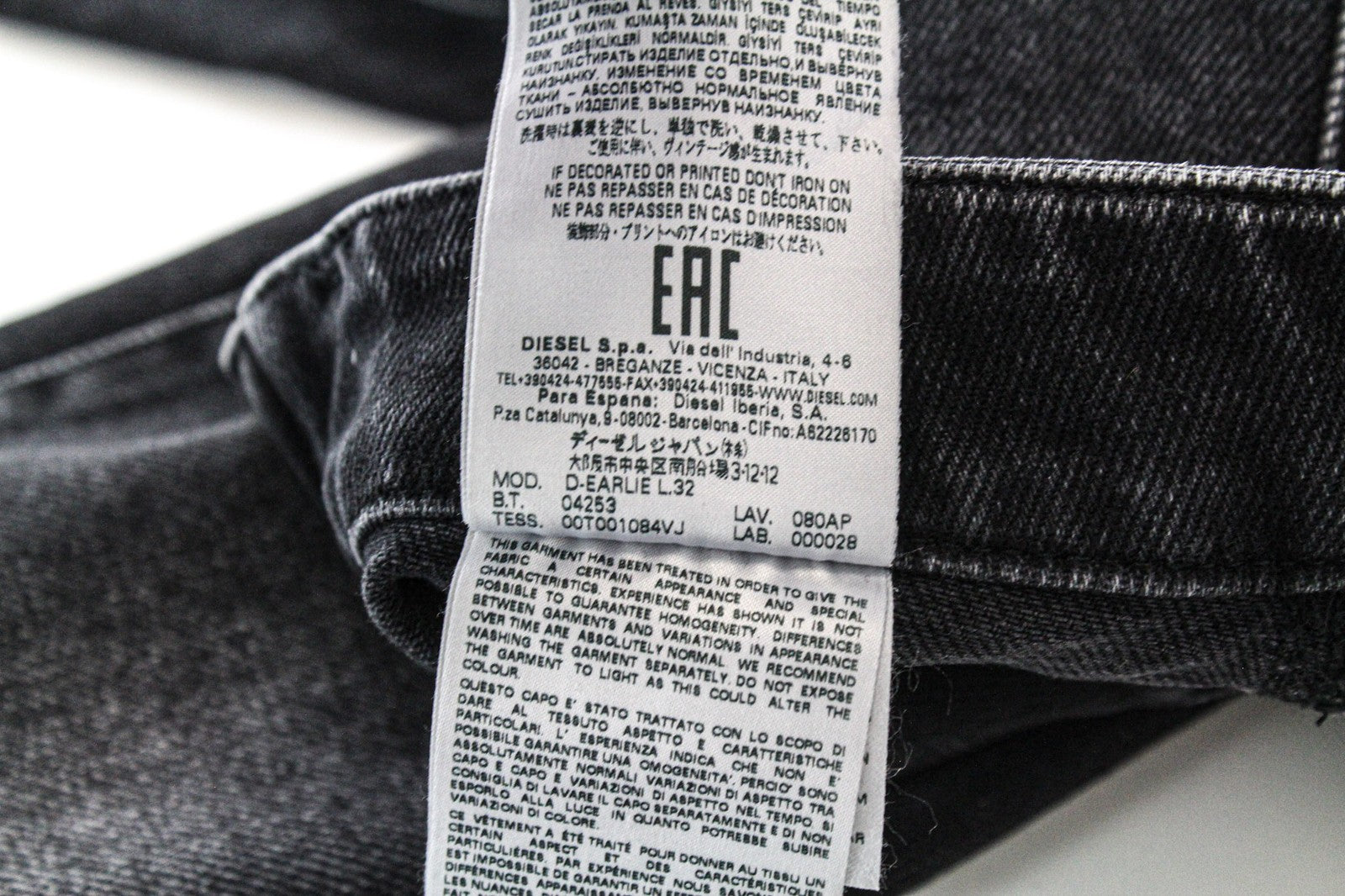 DIESEL D-Earlie 080AP Women Jeans W25/L32 Grey Stretch Slim High Waist Zip-Fly