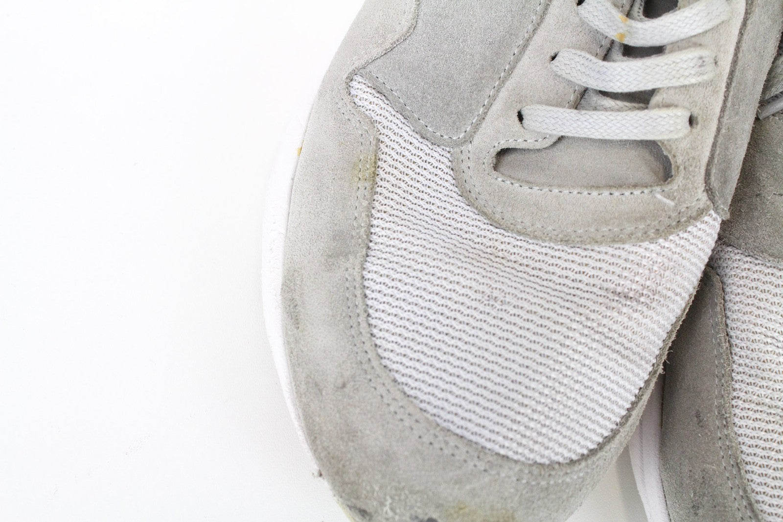 SUITSUPPLY Men Sneakers EU43 Light Grey Trainers Low-Top Leather Vibram Lace Up