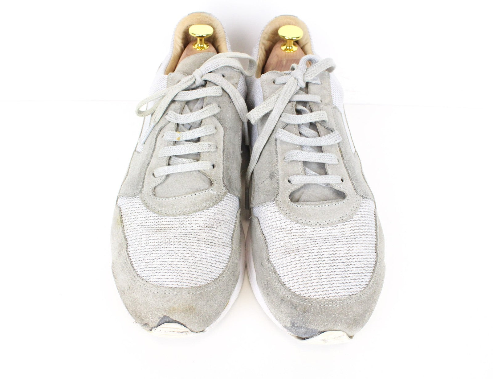 SUITSUPPLY Men Sneakers EU43 Light Grey Trainers Low-Top Leather Vibram Lace Up