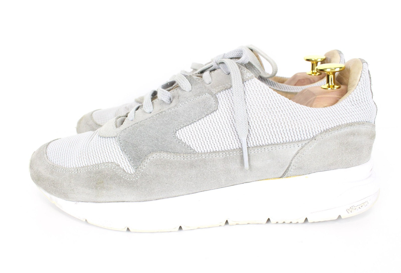SUITSUPPLY Men Sneakers EU43 Light Grey Trainers Low-Top Leather Vibram Lace Up