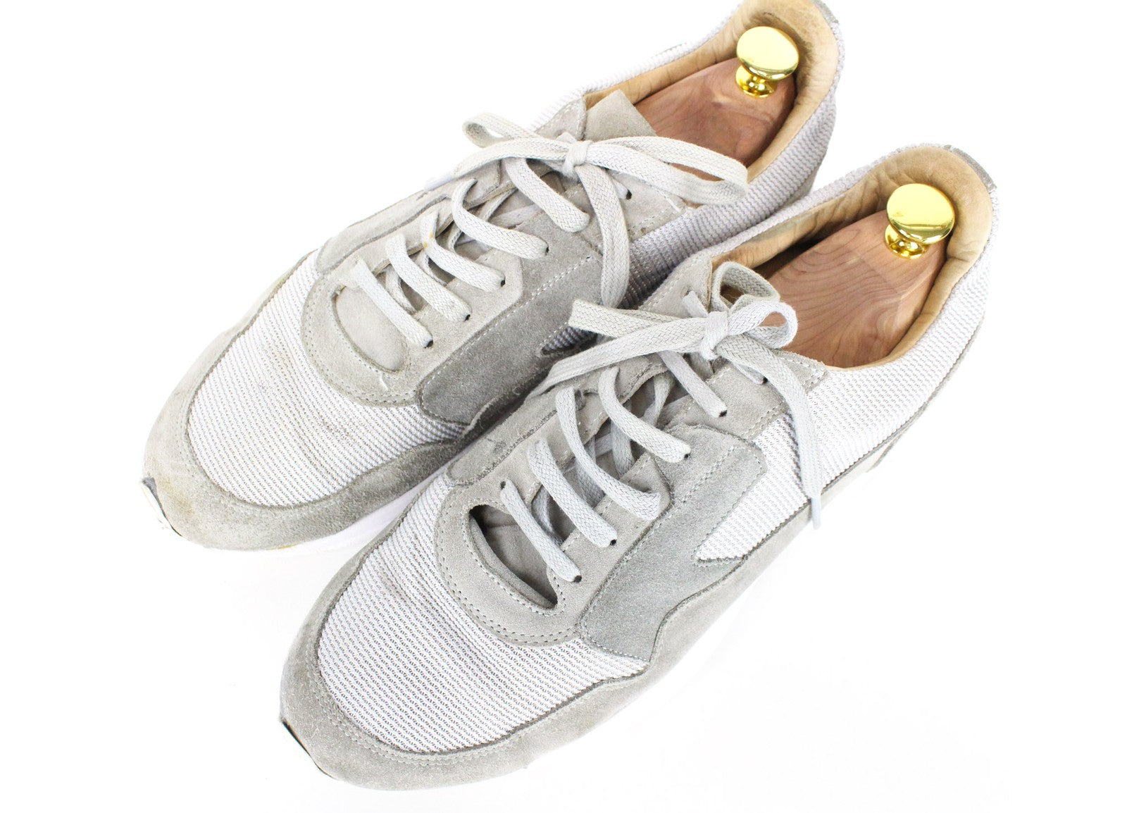 SUITSUPPLY Men Sneakers EU43 Light Grey Trainers Low-Top Leather Vibram Lace Up