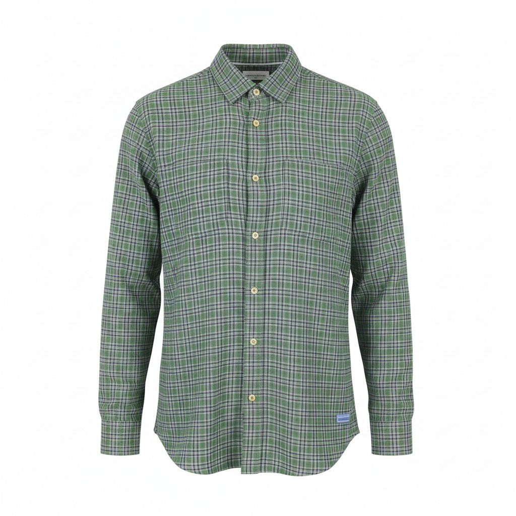 SCOTCH & SODA Men Shirt M Green Double Face Check Regular Button Shirt