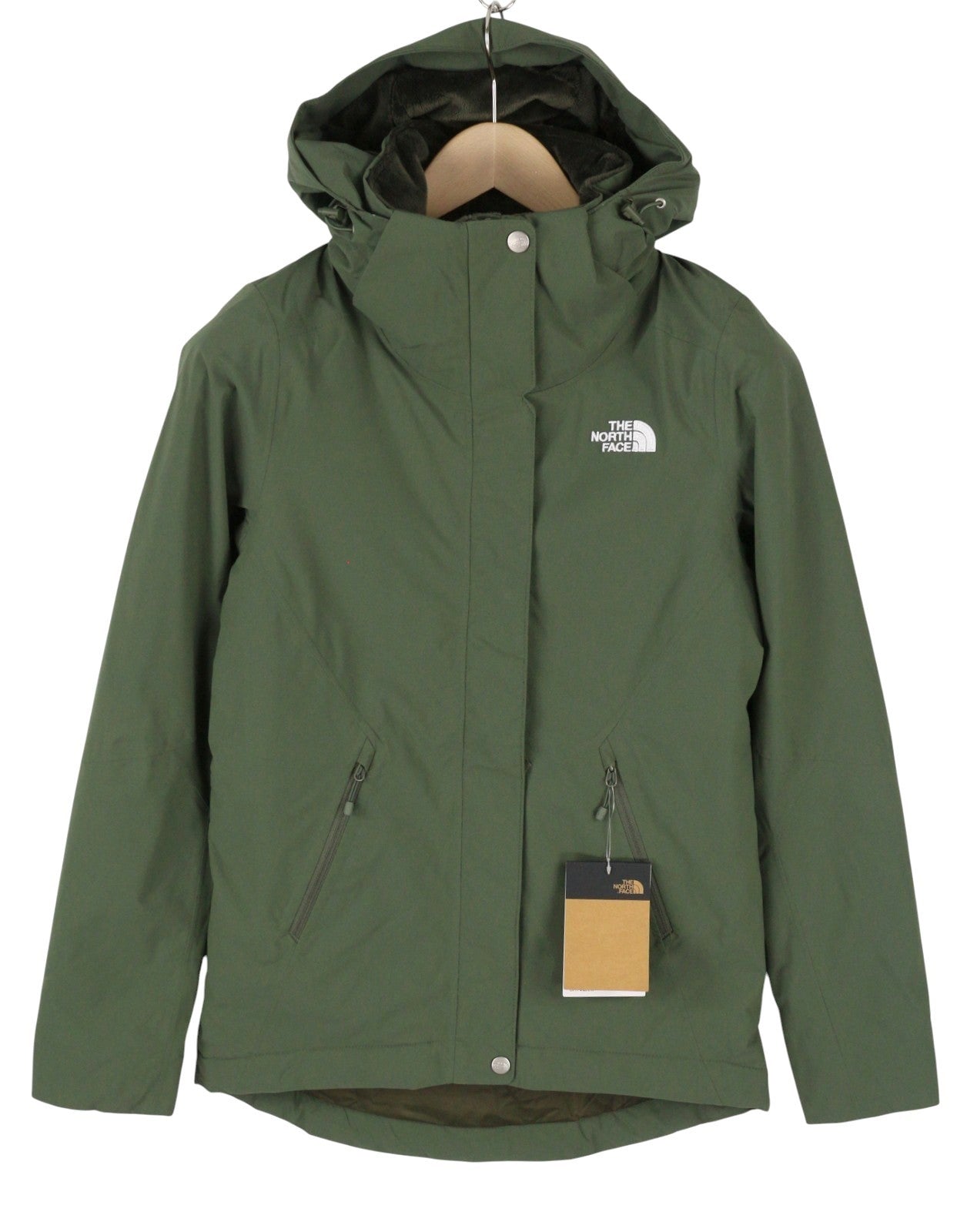 THE NORTH FACE Inlux Insulated Women Jacket XS Green Dryvent Hooded Raincoat