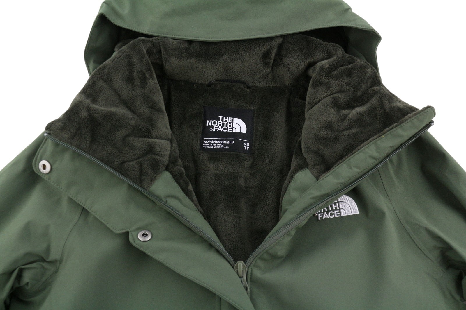 THE NORTH FACE Inlux Insulated Women Jacket XS Green Dryvent Hooded Raincoat