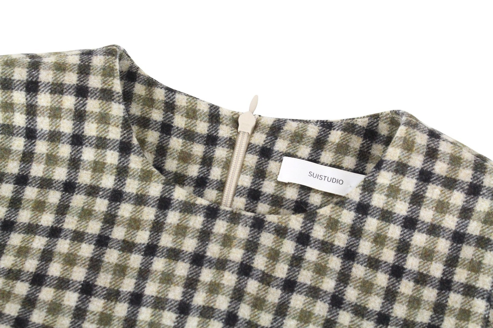 SUISTUDIO Sage Robin Women Set UK10 S Checked Sleeveless Wool Blend 2Pc Suit