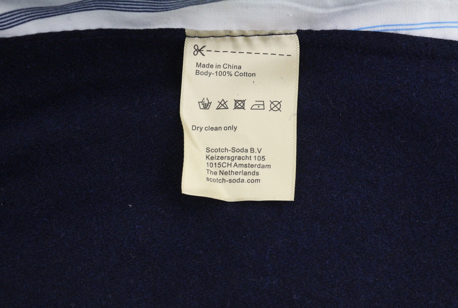 SCOTCH & SODA Men Blazer S Navy Notch Lapel Half Lined 3 Button Jacket