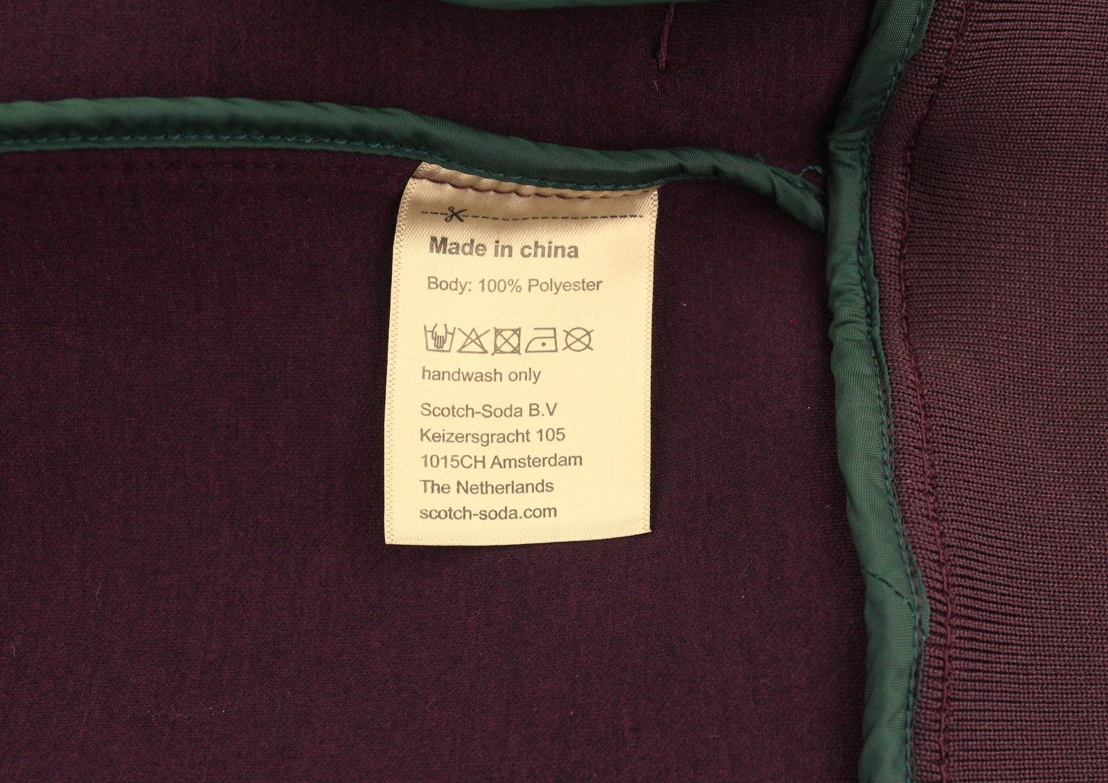 SCOTCH & SODA Men Jacket L Burgundy High Neck Full Zip Light Unlined Coat