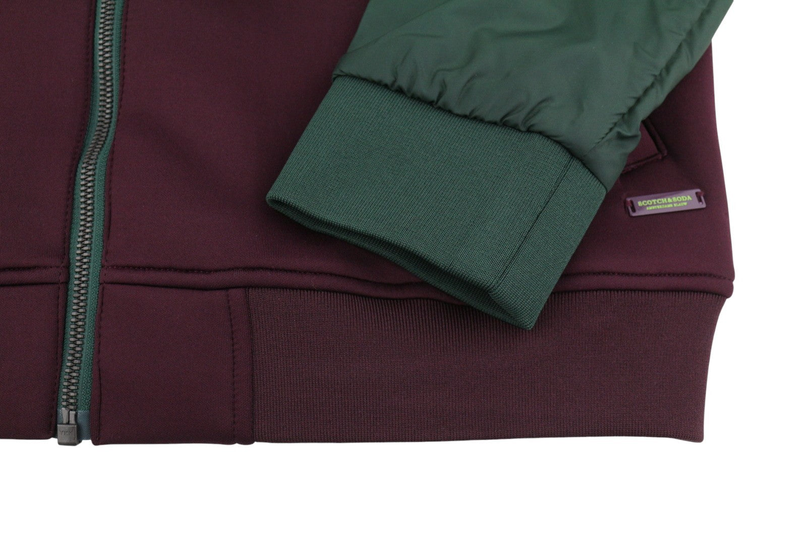 SCOTCH & SODA Men Jacket L Burgundy High Neck Full Zip Light Unlined Coat