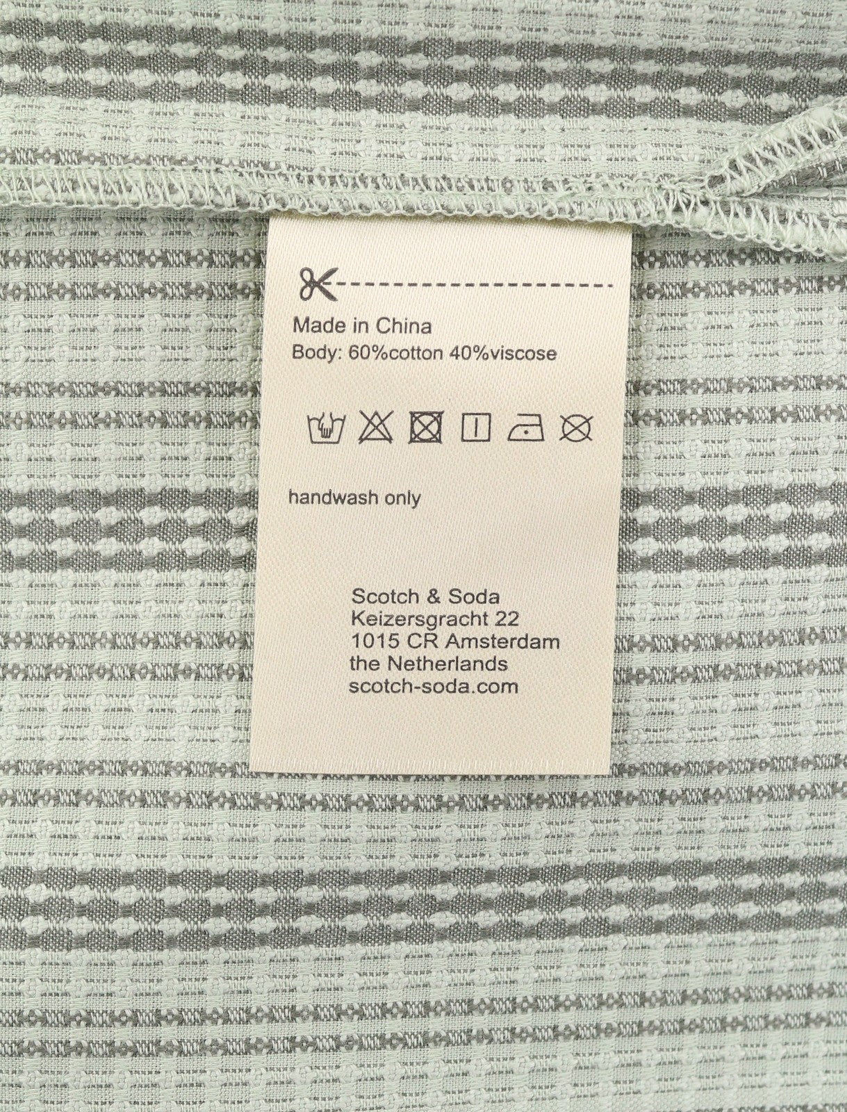 SCOTCH & SODA Men Shirt L Green Pinstripe Heavy Button Pocket Casual Top
