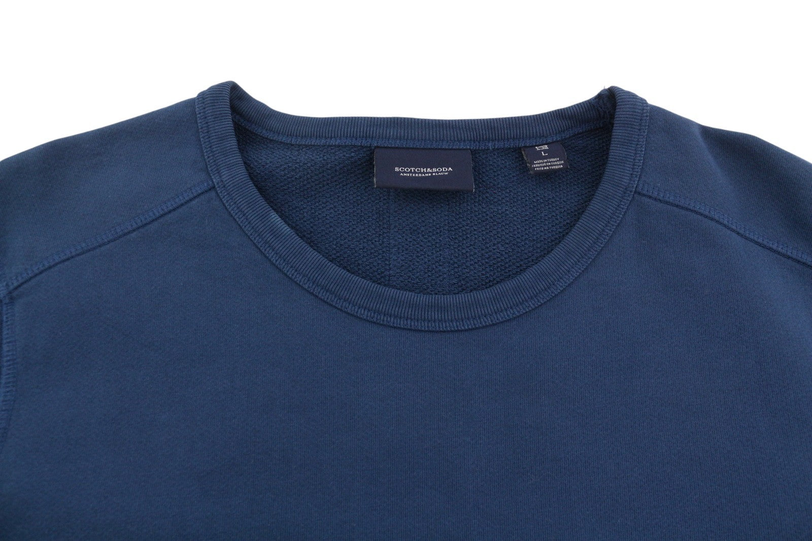 SCOTCH & SODA Men Sweatshirt L Dark Blue Crew Neck Long Sleeve Pull On