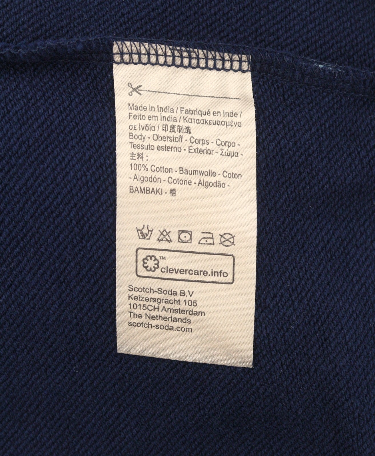 SCOTCH & SODA Men Sweatshirt M Navy Crew Neck Long Sleeve Pull On