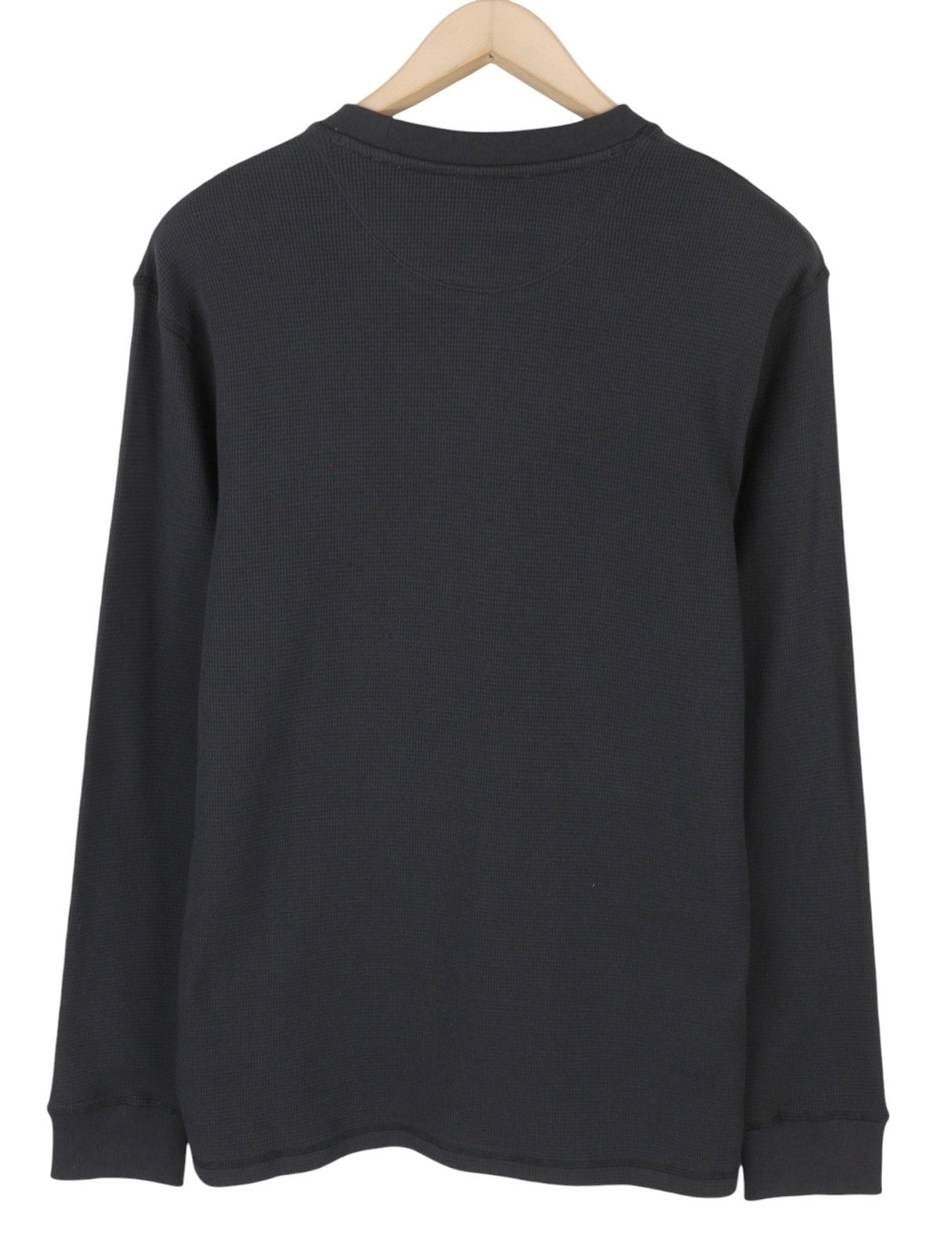 SCOTCH & SODA Men T-Shirt M Washed Black Textured Crew Neck Cotton Tee