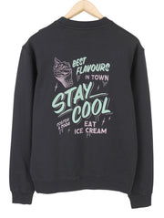 SCOTCH & SODA Men Sweatshirt M Washed Black Patterned Cotton Crew Pull On