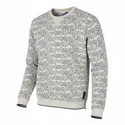 SCOTCH & SODA Men Sweatshirt M Grey Melange Logo Print Crew Neck Jumper