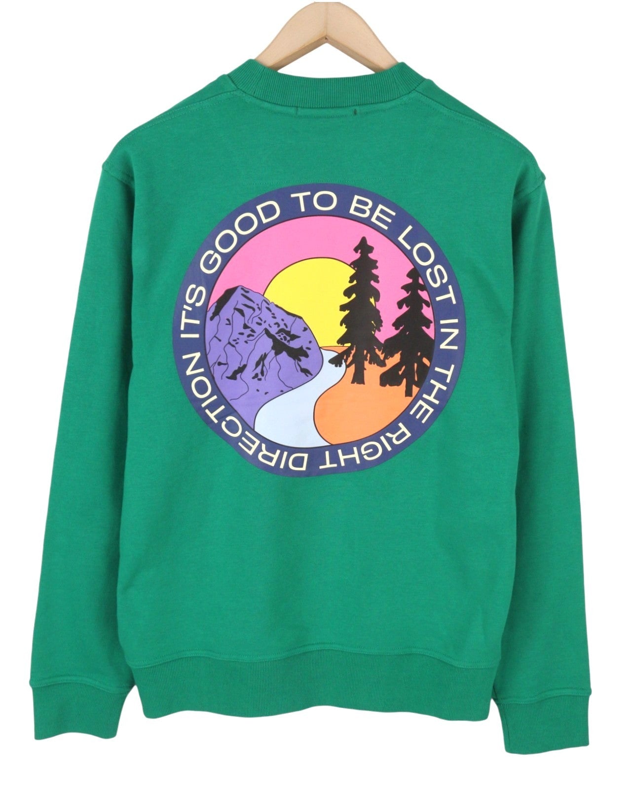 SCOTCH & SODA Men Sweatshirt M Green Cotton Blend Crew Neck Pull On