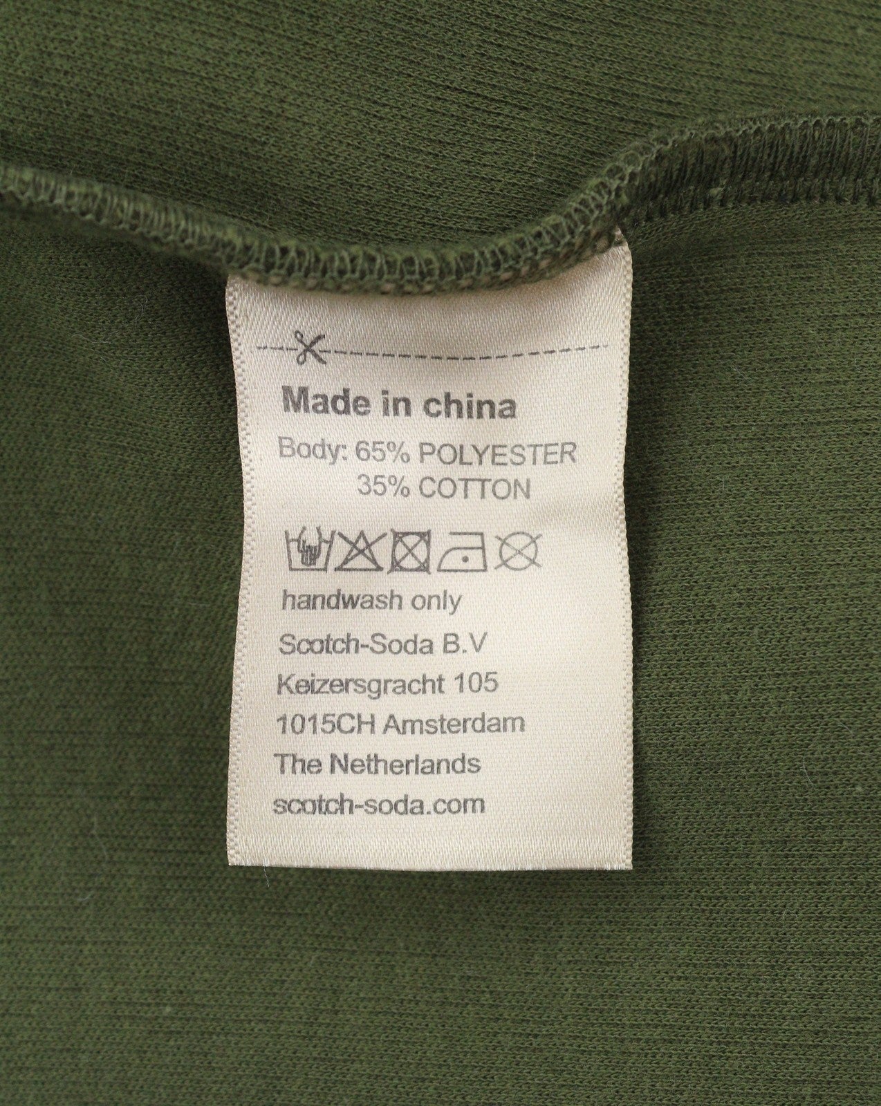 SCOTCH & SODA Men Hoodie M Green Padded Hood Half Zip Patch Pocket Pull On