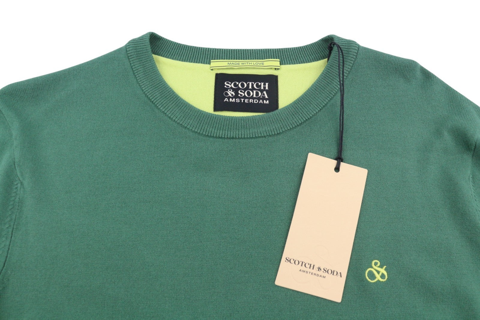 SCOTCH & SODA Men Jumper M Green Crew Neck Tight Knit Pull On