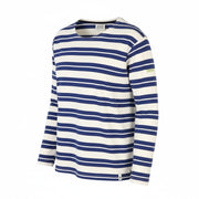 SCOTCH & SODA Men T-Shirt M White Stripe Cotton Crew Neck Long Sleeve Tee