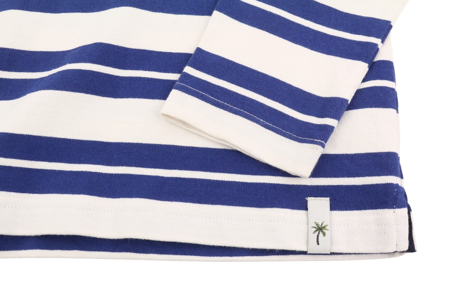 SCOTCH & SODA Men T-Shirt M White Stripe Cotton Crew Neck Long Sleeve Tee