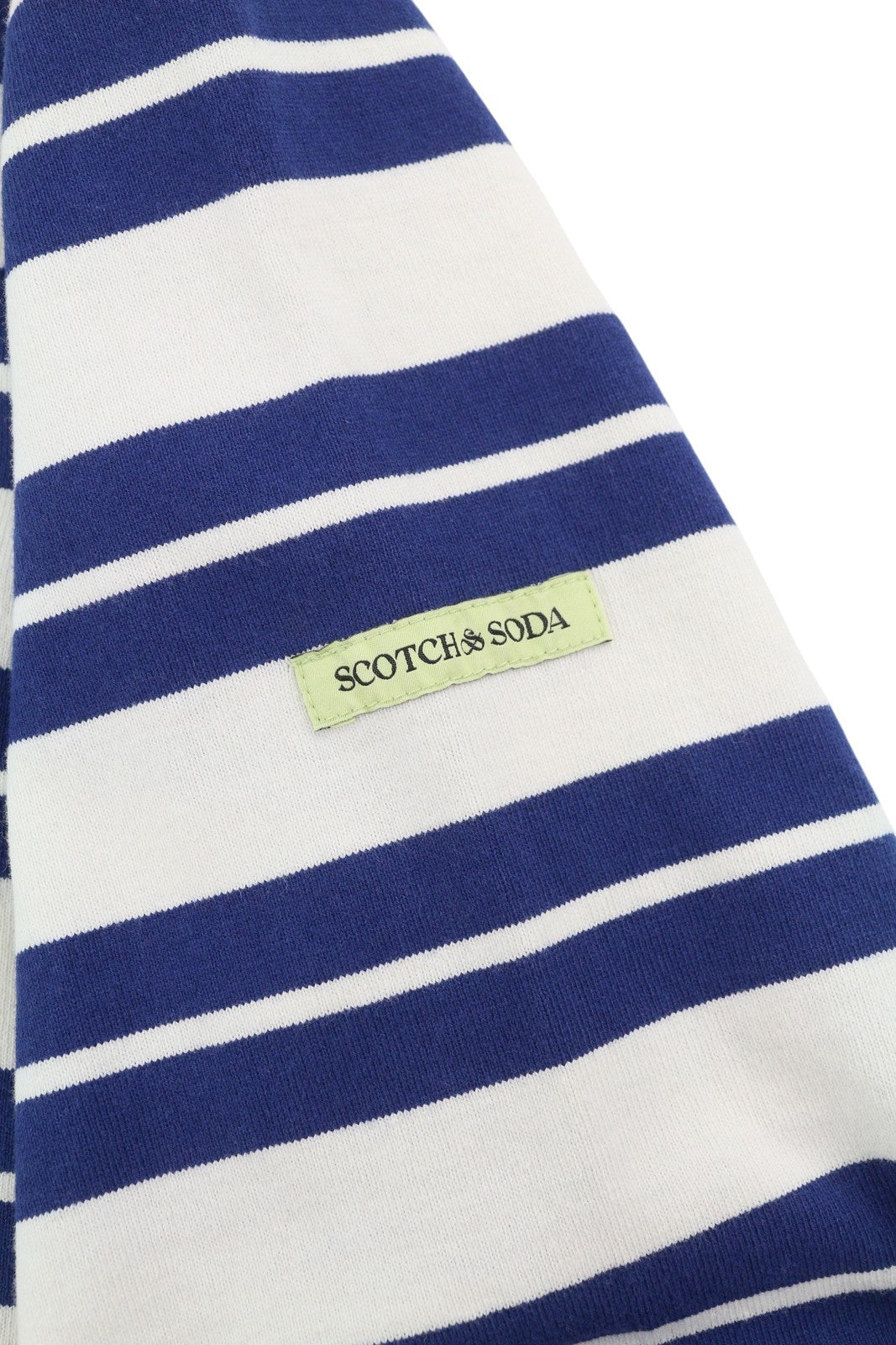 SCOTCH & SODA Men T-Shirt M White Stripe Cotton Crew Neck Long Sleeve Tee