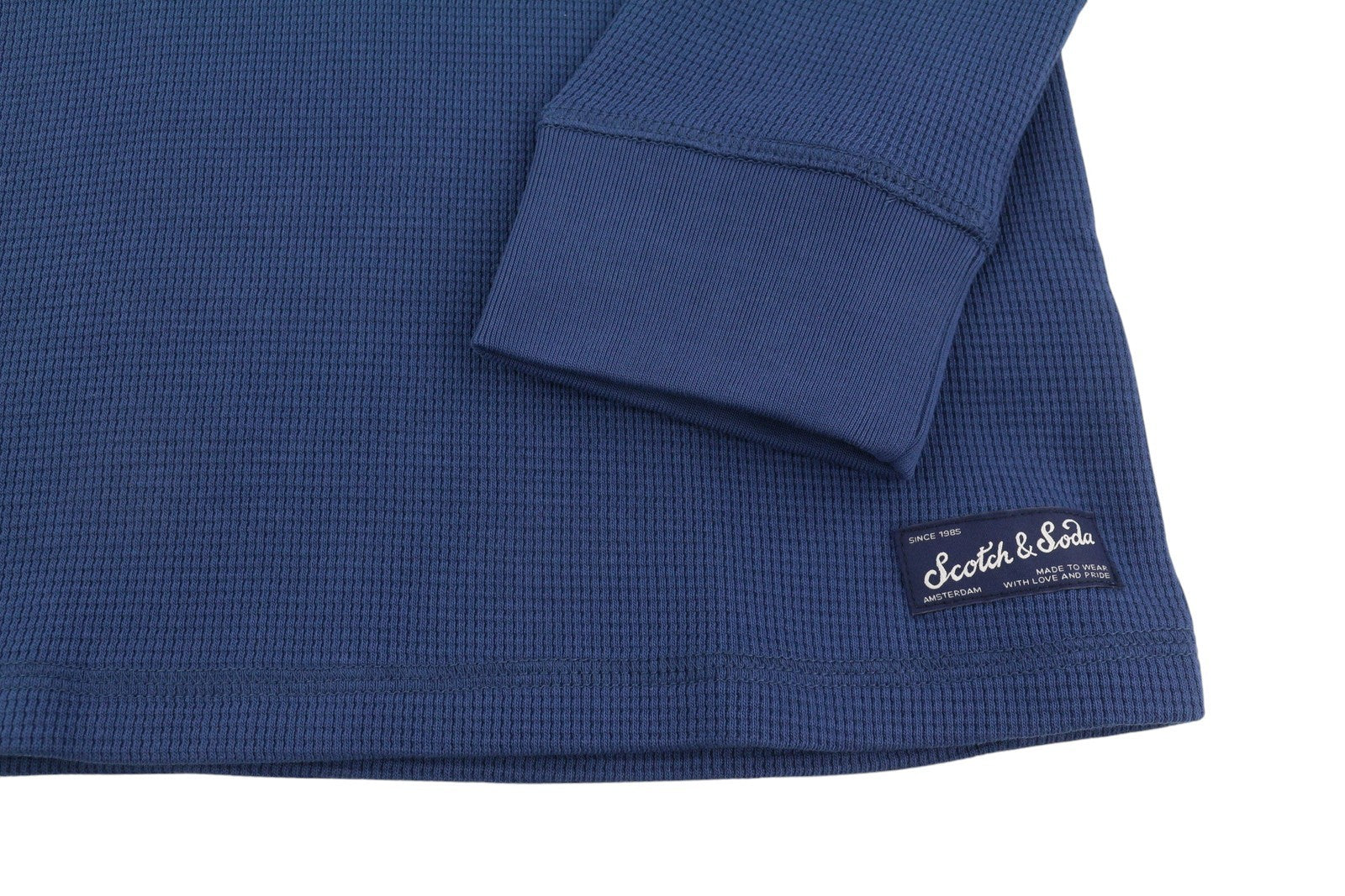 SCOTCH & SODA Men Sweatshirt M Dark Blue Textured Cotton Crew Pull On