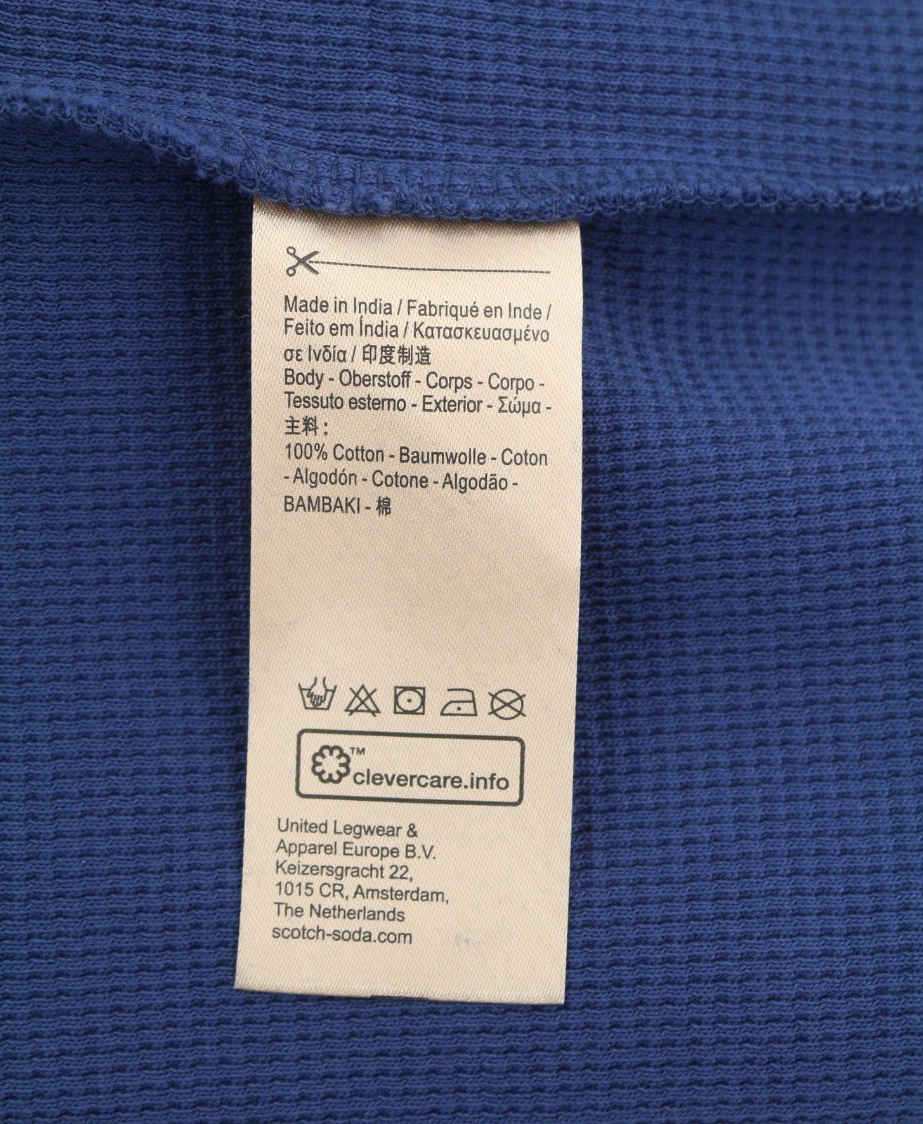 SCOTCH & SODA Men Sweatshirt M Dark Blue Textured Cotton Crew Pull On