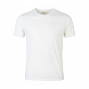 SCOTCH & SODA Men T-Shirt M White Linen Cotton Tricot Crew Neck Short Sleeve