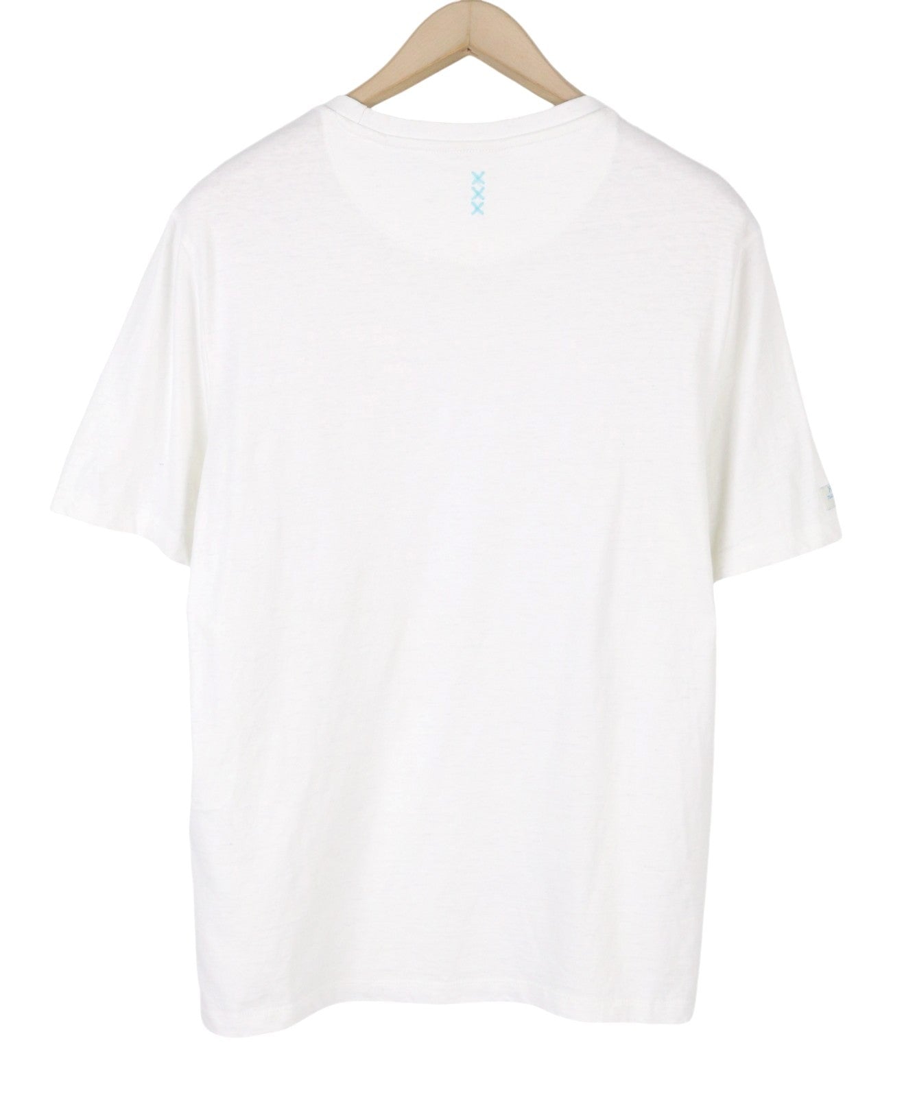 SCOTCH & SODA Men T-Shirt M White Linen Cotton Tricot Crew Neck Short Sleeve