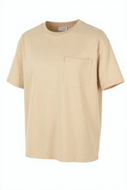 SCOTCH & SODA Men T-Shirt M Beige Organic Cotton Oversized Pocket Tee