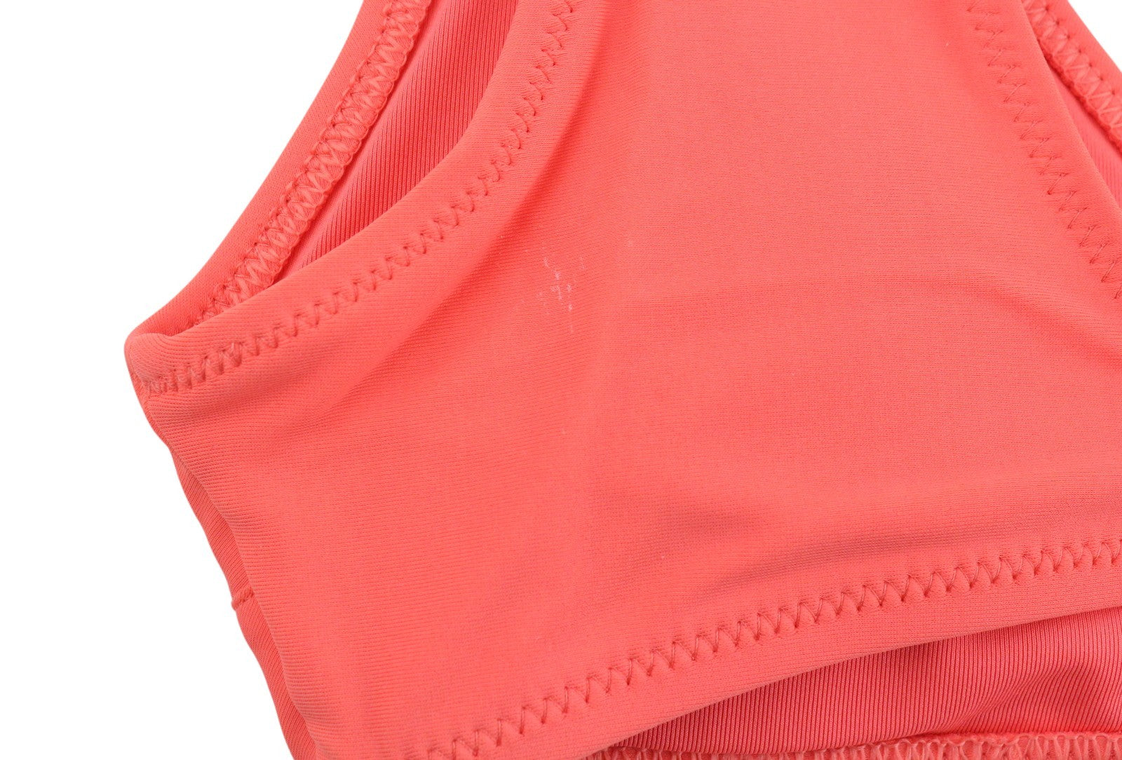 AERIE Women Bikini Top M Coral Scoop Peach O-Ring Detail Beach Swimwear