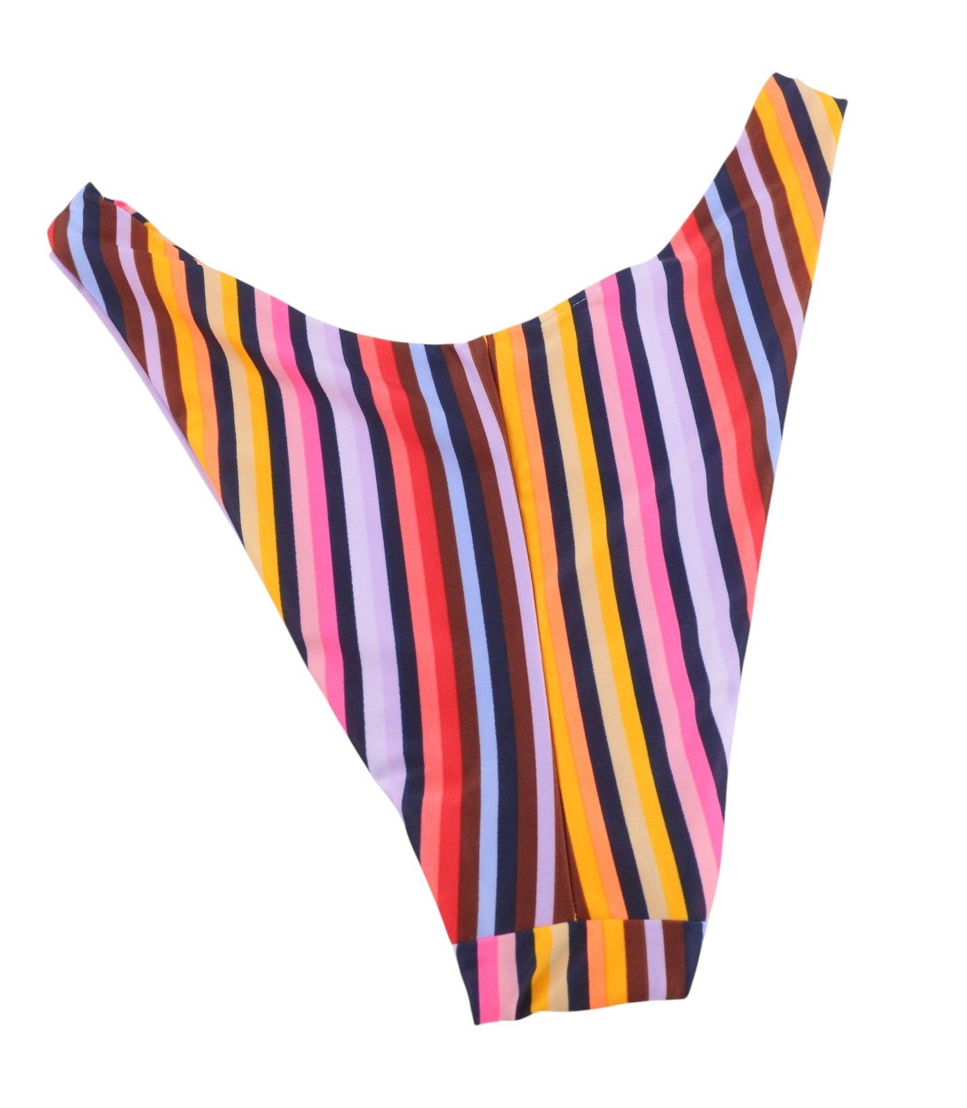 AERIE Women Bikini Bottoms L Colourful Pinstriped Lined Beach Swimwear