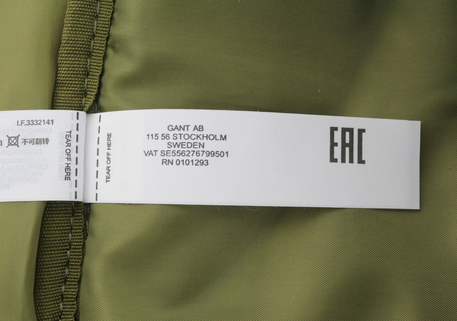 GANT Men Backpack OS Military Green Patch Pocket Logo Backpack