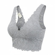 AERIE Women Underwear S Grey Melange Lace Waffle Longline Bralette