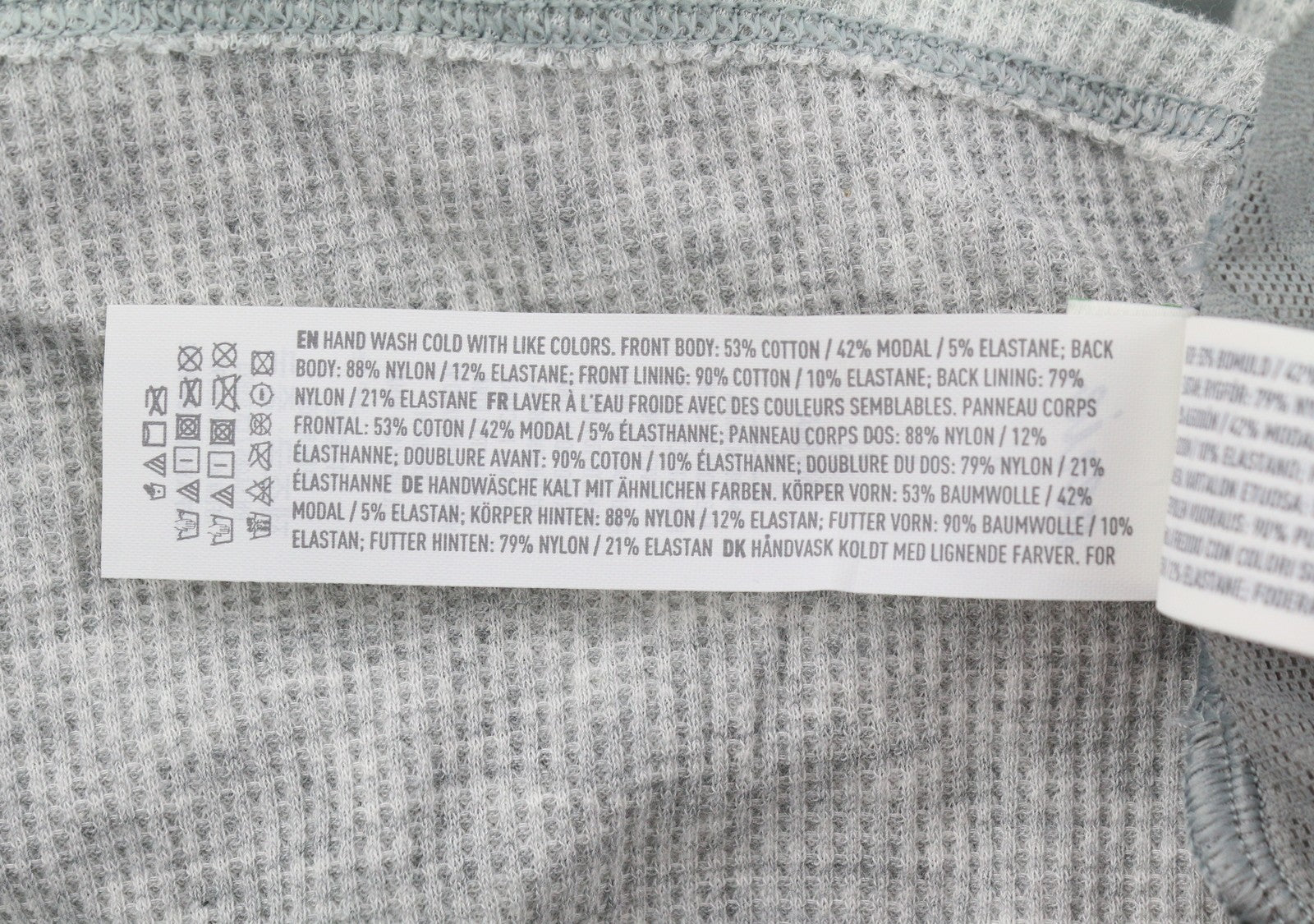 AERIE Women Underwear S Grey Melange Lace Waffle Longline Bralette
