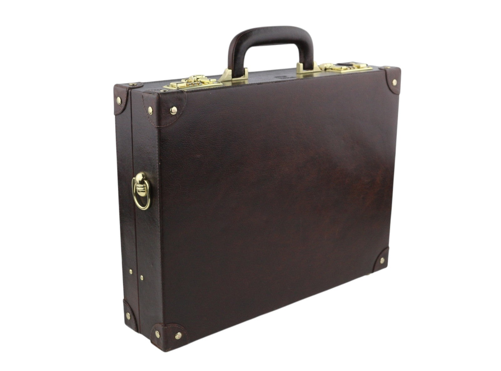TIME RESISTANCE A Legary Men Bag OS Brown Leather Attache Case Briefcase RRP450